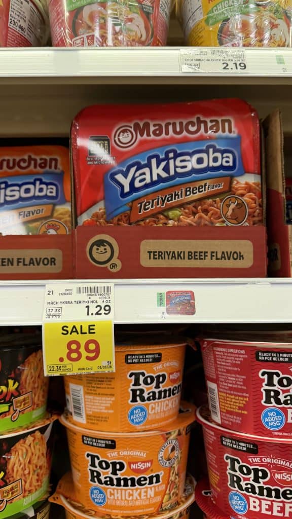 Maruchan Yakisoba Kroger Shelf Image