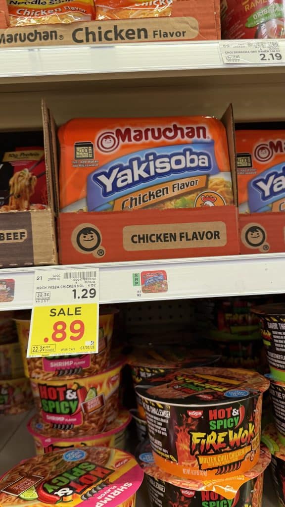 Maruchan Yakisoba Kroger Shelf Image
