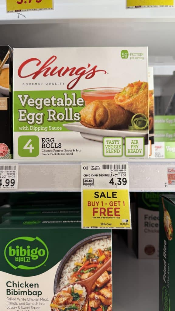 Chung's Egg Rolls Kroger Shelf Image