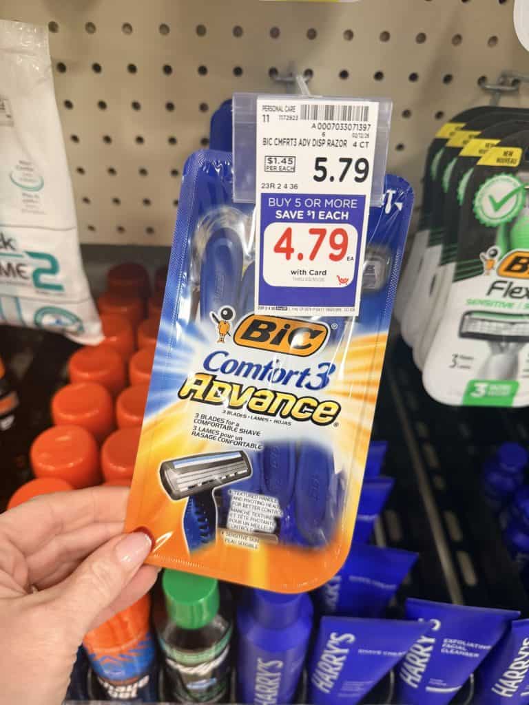 BIC disposable razors kroger shelf image