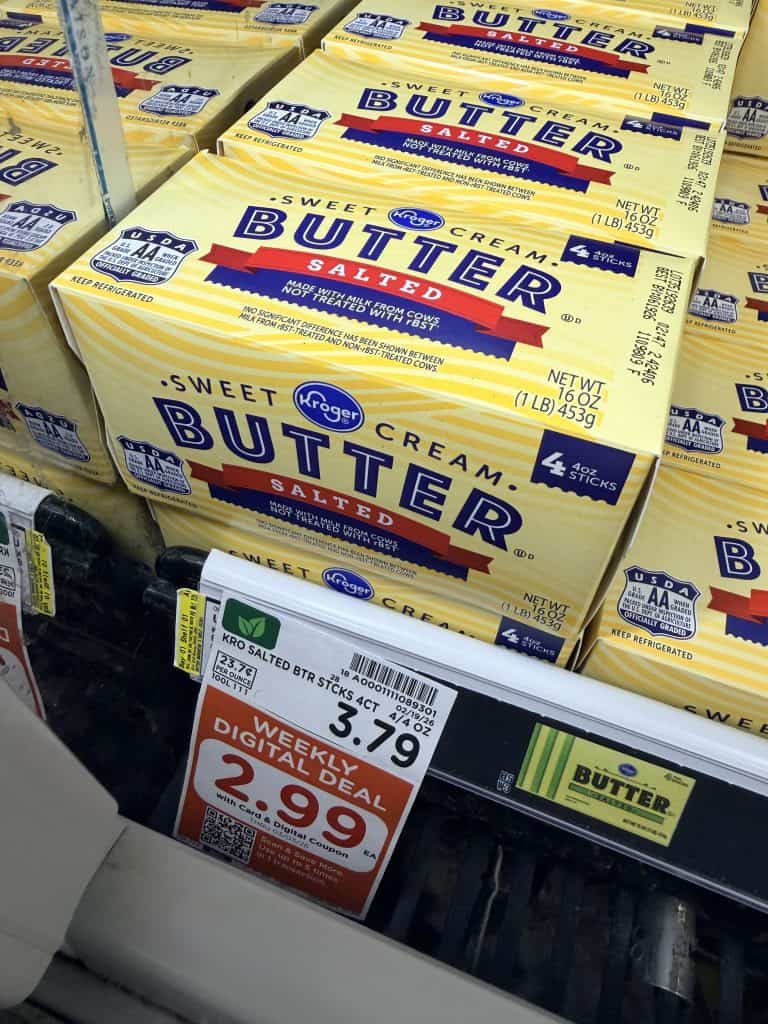 kroger butter shelf image