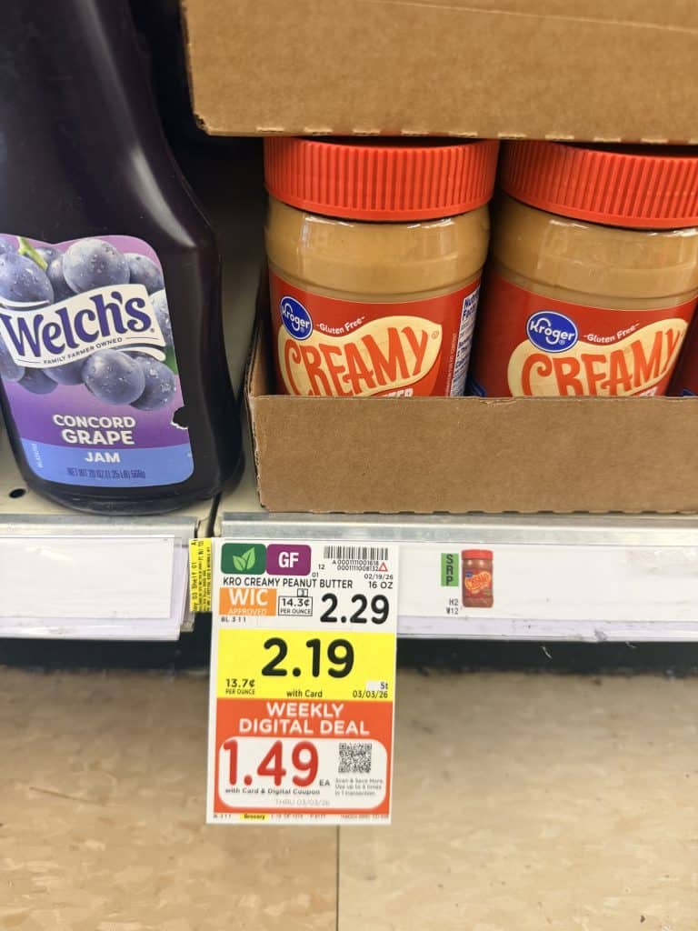 kroger peanut butter shelf image