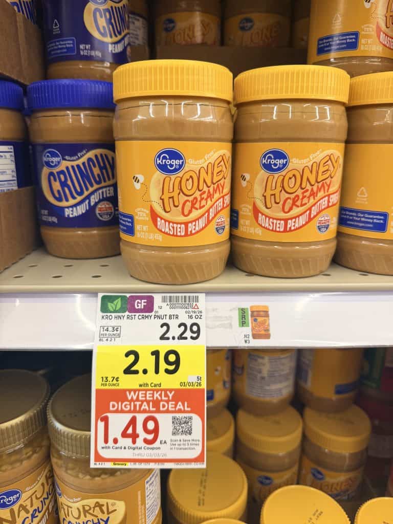 kroger peanut butter shelf image