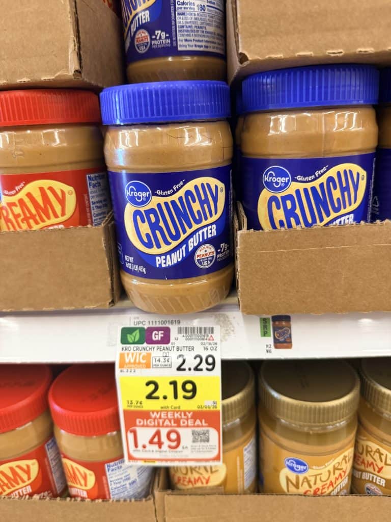kroger peanut butter shelf image