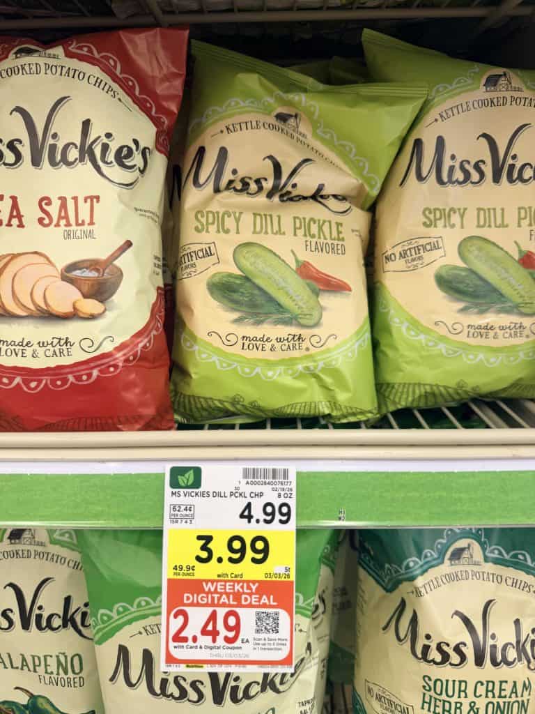 Smartfood, Lay's Baked and Miss Vickies Kroger Shelf Image