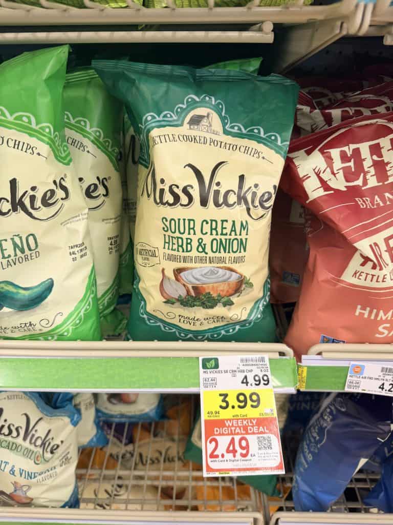 Smartfood, Lay's Baked and Miss Vickies Kroger Shelf Image