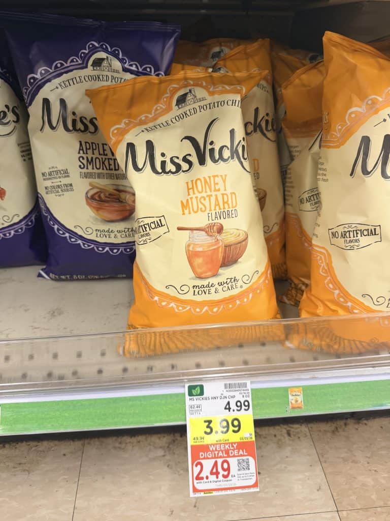 Smartfood, Lay's Baked and Miss Vickies Kroger Shelf Image