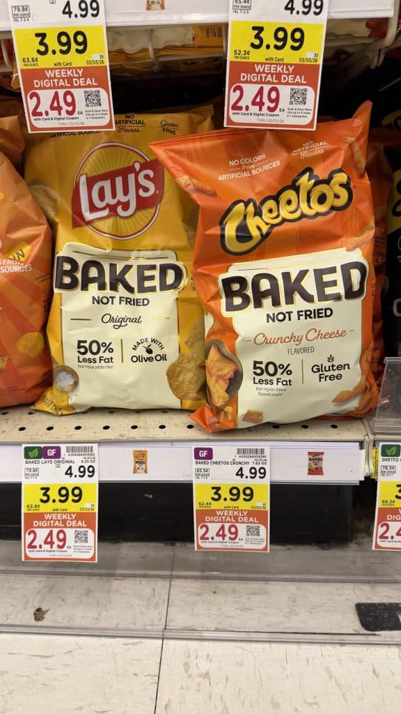 Smartfood, Lay's Baked and Miss Vickies Kroger Shelf Image