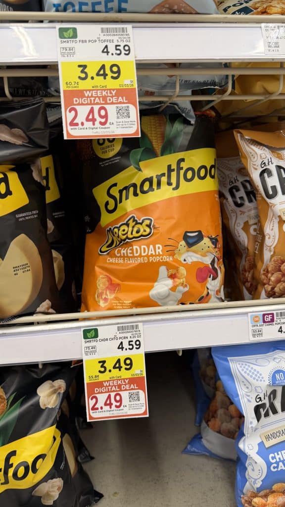 Smartfood, Lay's Baked and Miss Vickies Kroger Shelf Image