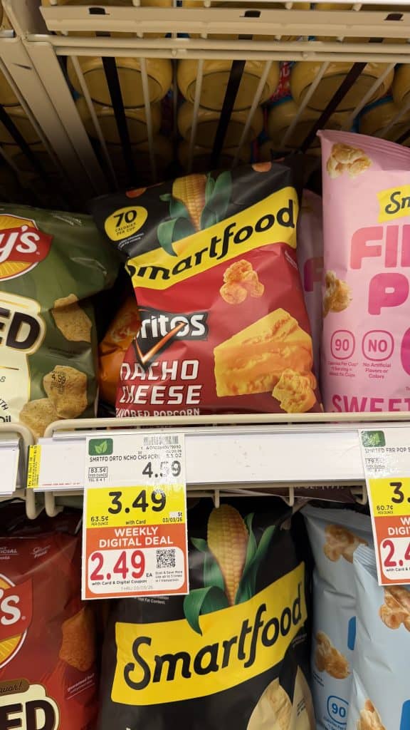 Smartfood, Lay's Baked and Miss Vickies Kroger Shelf Image