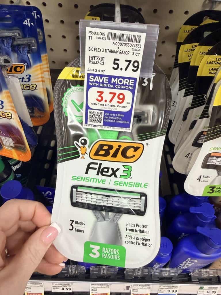 BIC disposable razors kroger shelf image