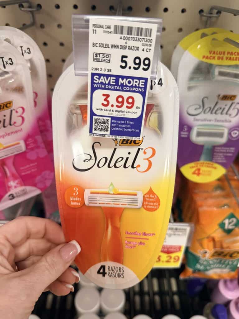 BIC disposable razors kroger shelf image