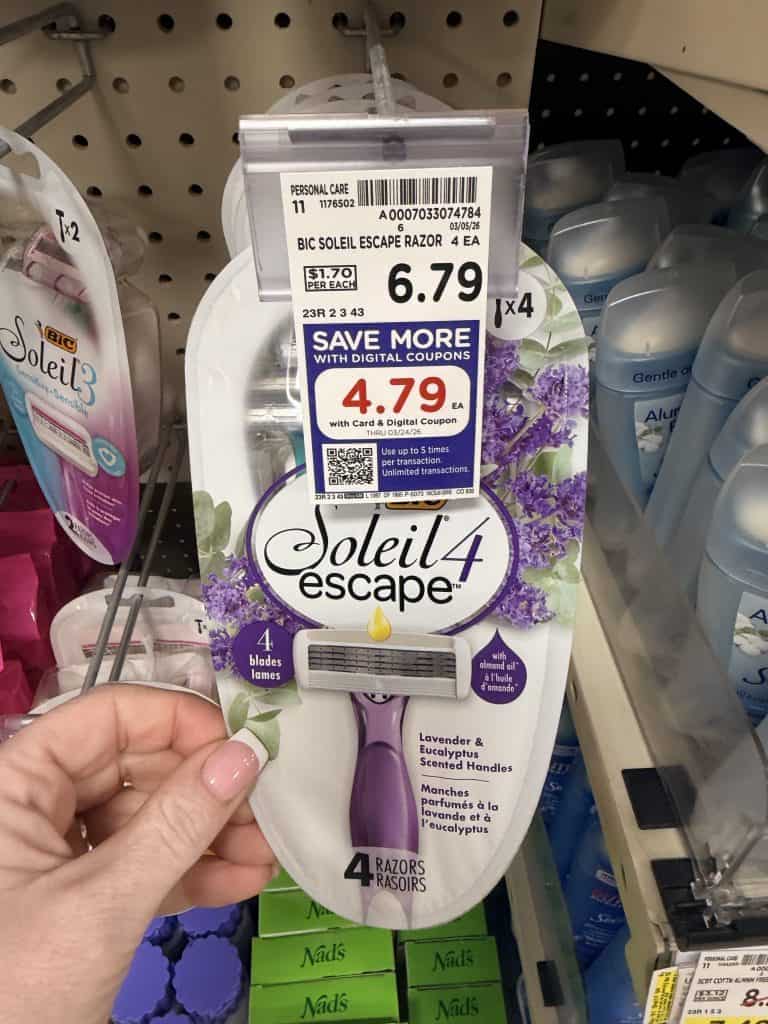 BIC disposable razors kroger shelf image