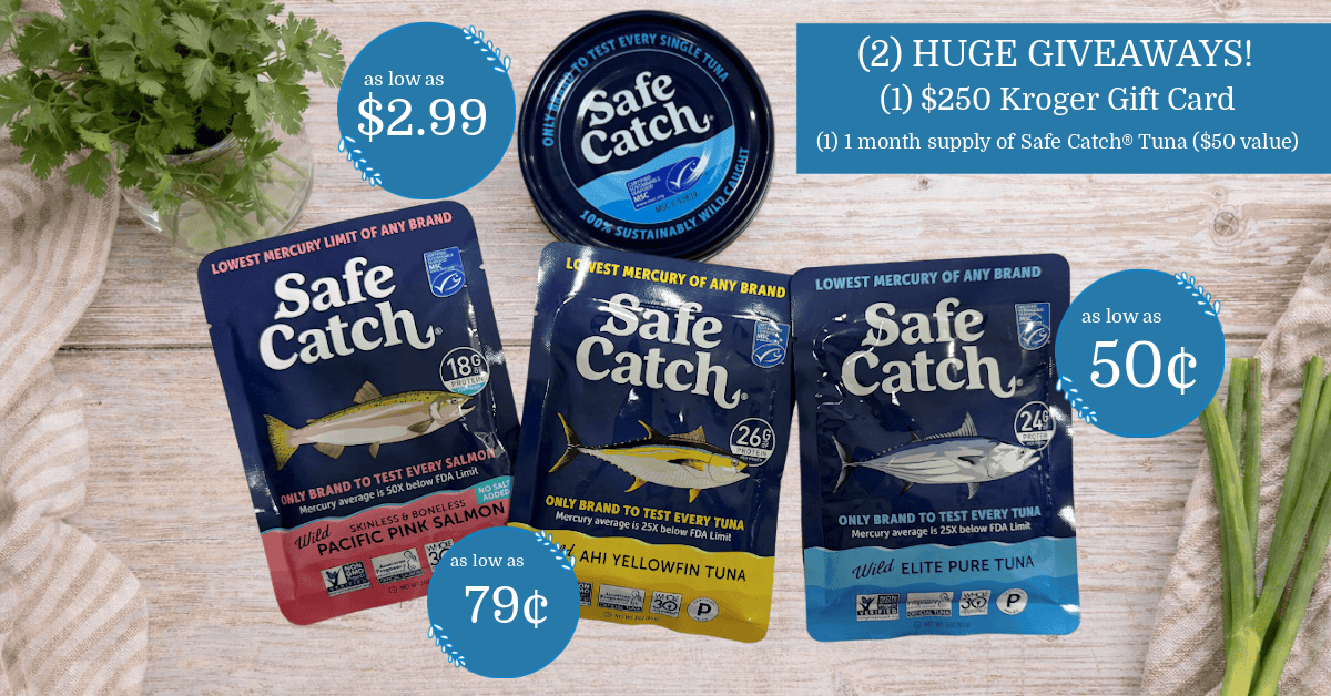 Safe Catch® Wild Tuna & Salmon is as low as 50¢ with Kroger Mega