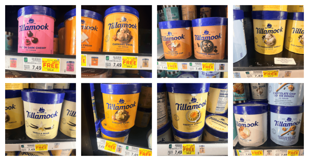 Tillamook ice cream kroger shelf image