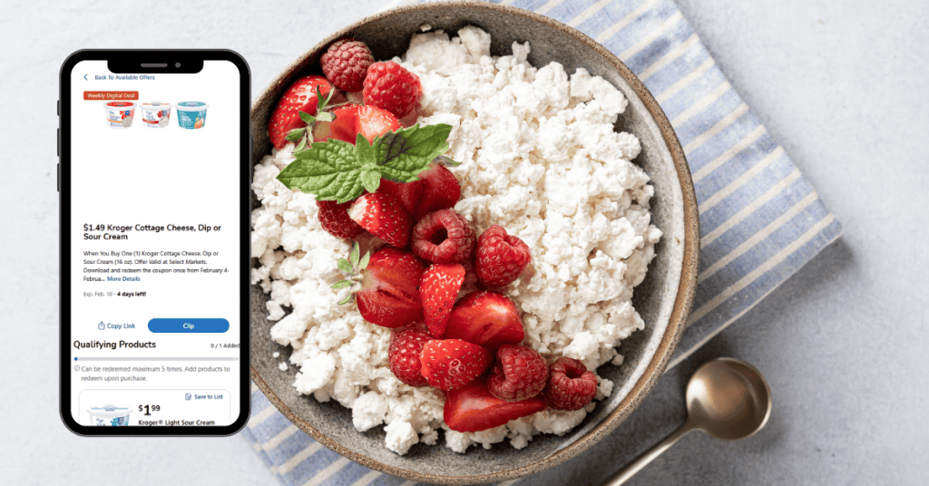kroger cottage cheese, sour cream and dips