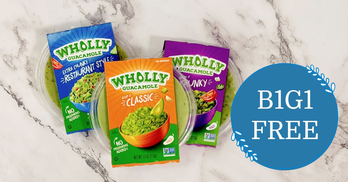 Wholly Guacamole is B1G1 FREE at Kroger!