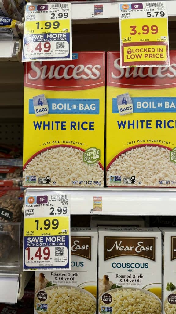 Minute and Success Rice Kroger Shelf Image