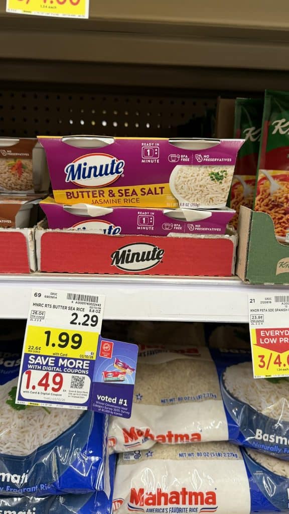 Minute and Success Rice Kroger Shelf Image