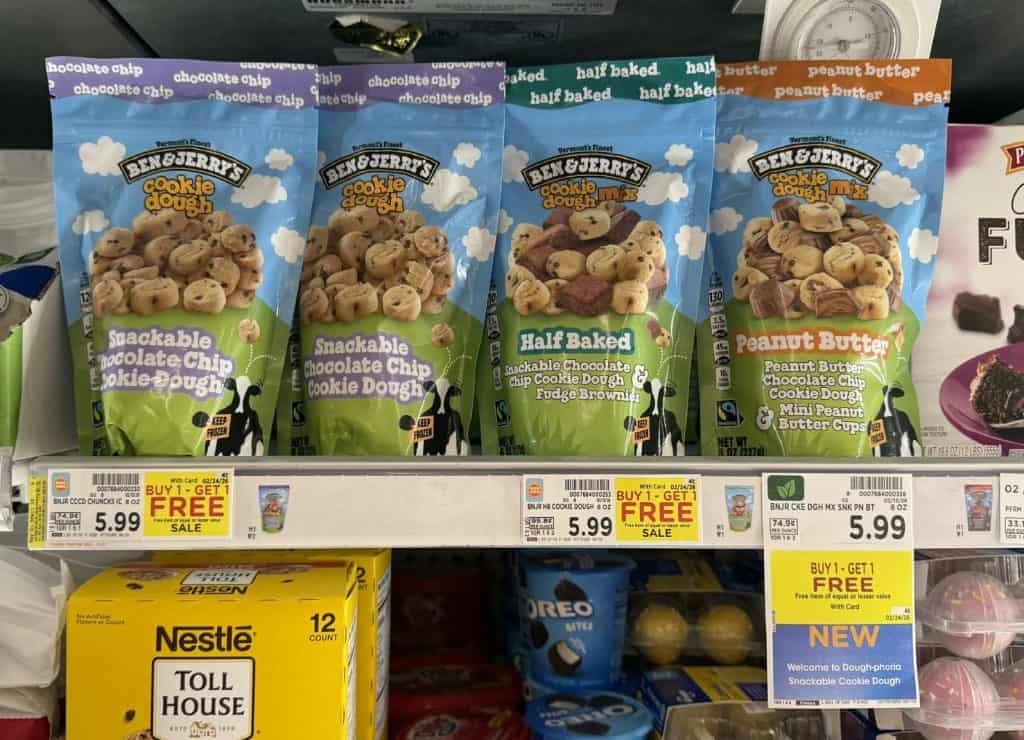 ben and jerry's cookie dough bites kroger shelf image