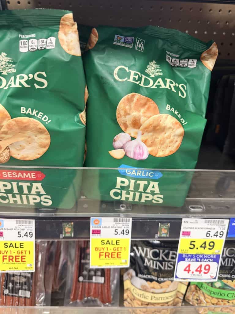 cedar's hommus and pita chips kroger shelf image (2)