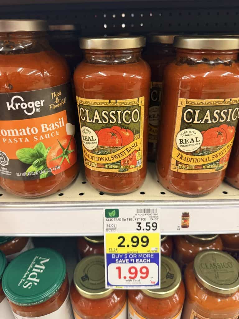 classico pasta sauce kroger shelf image (1)