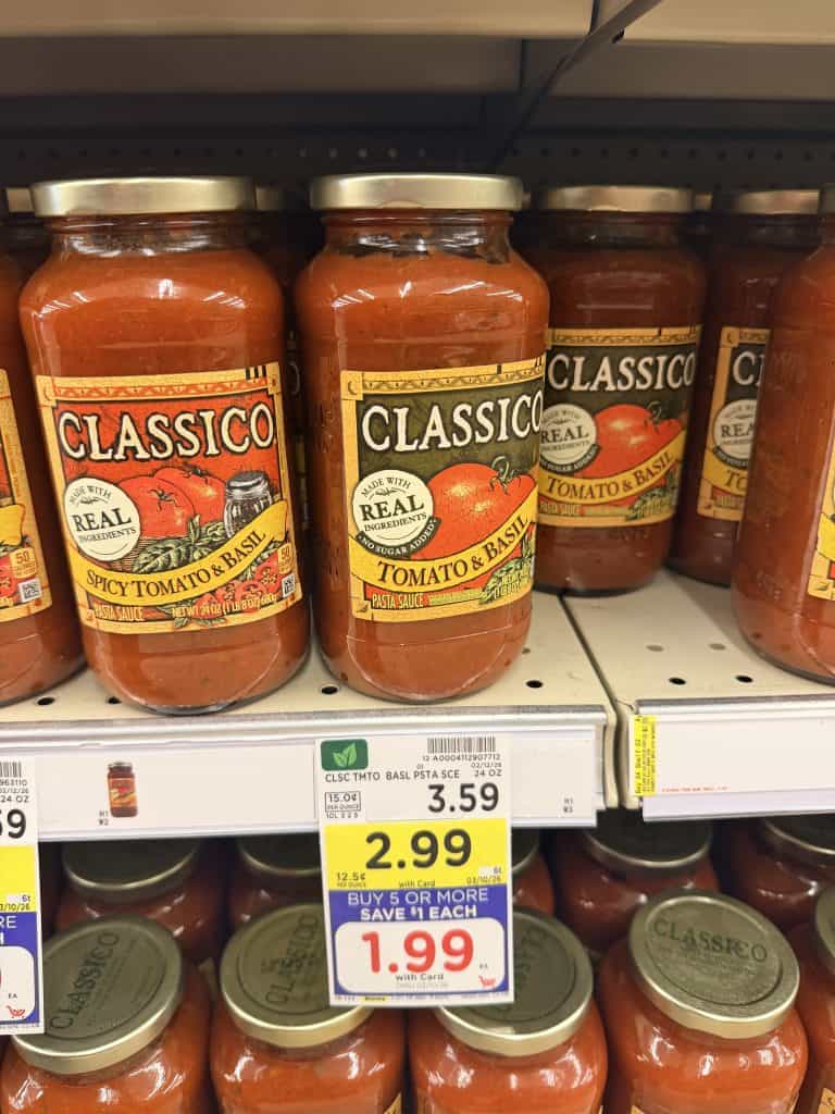 classico pasta sauce kroger shelf image (1)