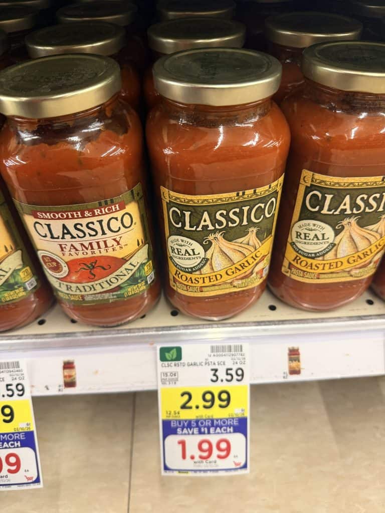 classico pasta sauce kroger shelf image (1)