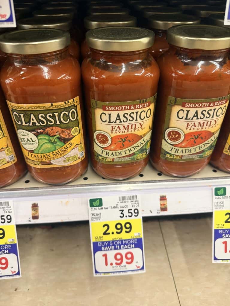 classico pasta sauce kroger shelf image (1)