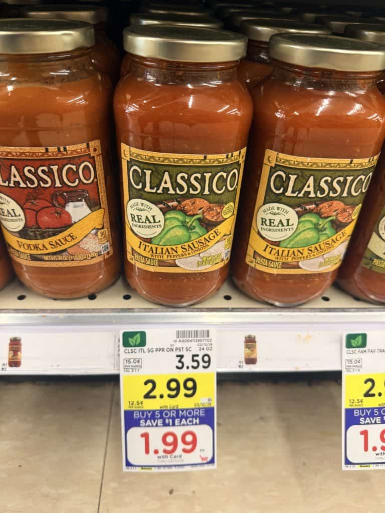 classico pasta sauce kroger shelf image (1)