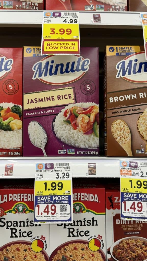 Minute and Success Rice Kroger Shelf Image