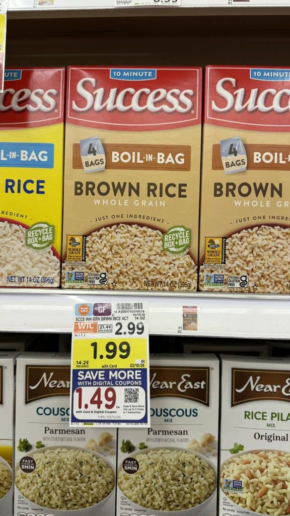 Minute and Success Rice Kroger Shelf Image