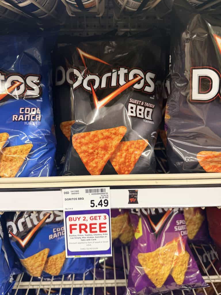 doritos, tostitos and fritos kroger shelf image (1)