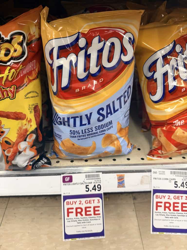 doritos, tostitos and fritos kroger shelf image (1)