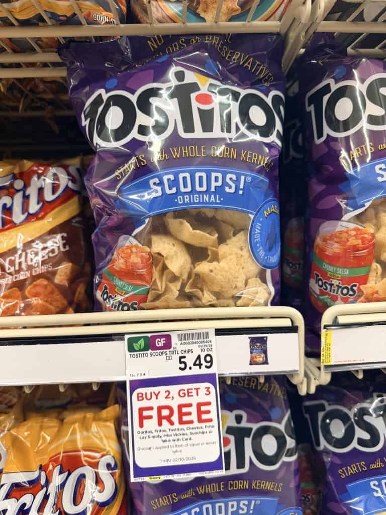 doritos, tostitos and fritos kroger shelf image (1)