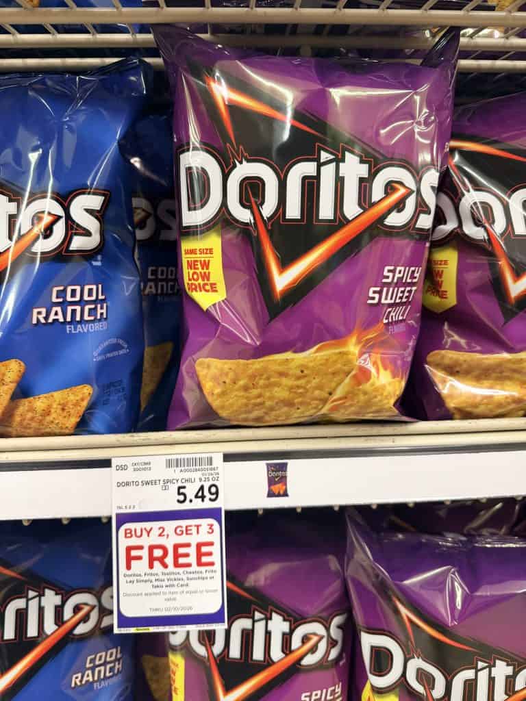 doritos, tostitos and fritos kroger shelf image (1)