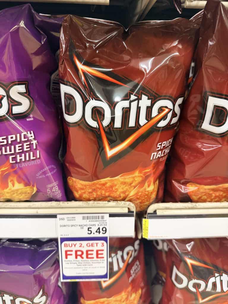 doritos, tostitos and fritos kroger shelf image (1)