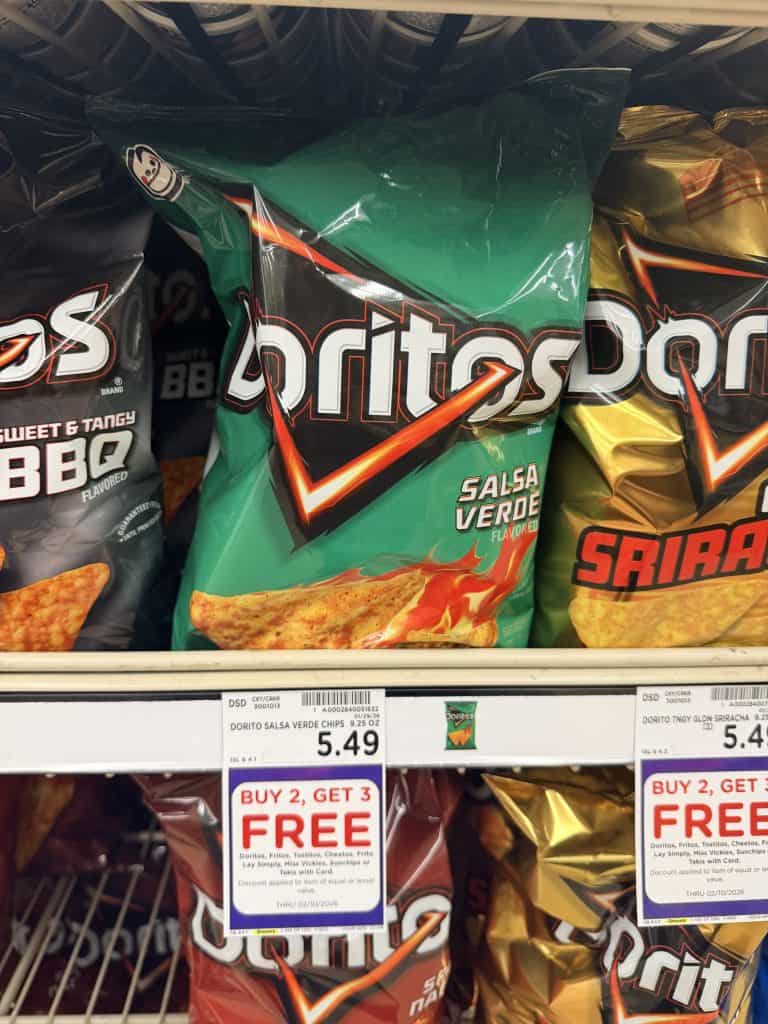 doritos, tostitos and fritos kroger shelf image (1)