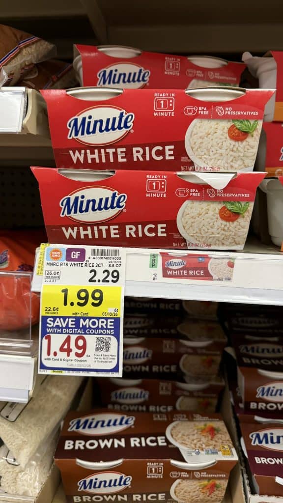 Minute and Success Rice Kroger Shelf Image