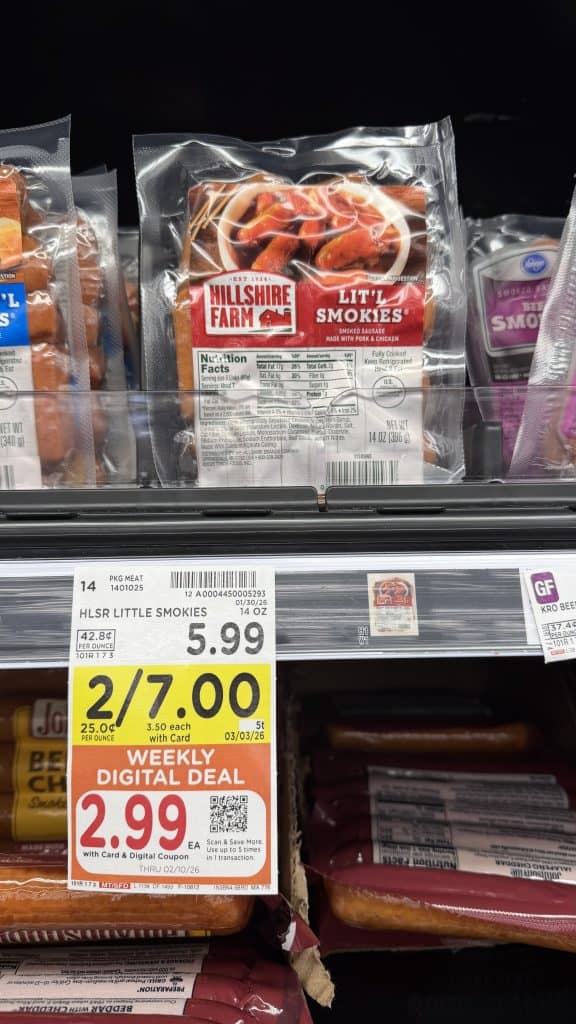 hillshire farm sausage kroger shelf image (1)