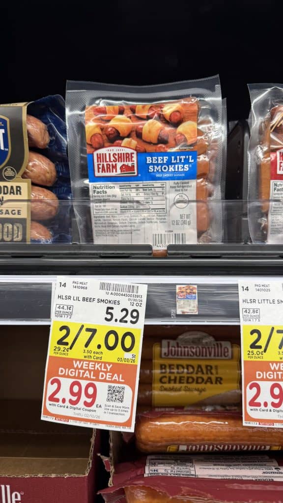 hillshire farm sausage kroger shelf image (1)