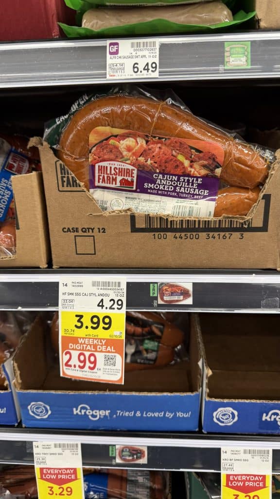 hillshire farm sausage kroger shelf image (1)