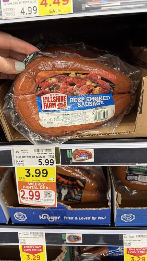 hillshire farm sausage kroger shelf image (1)