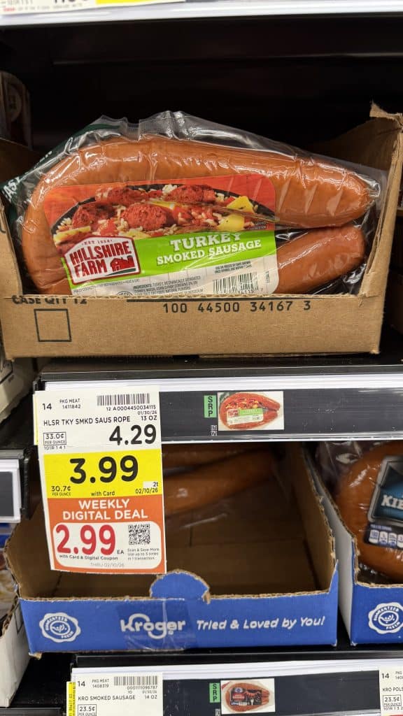 hillshire farm sausage kroger shelf image (1)