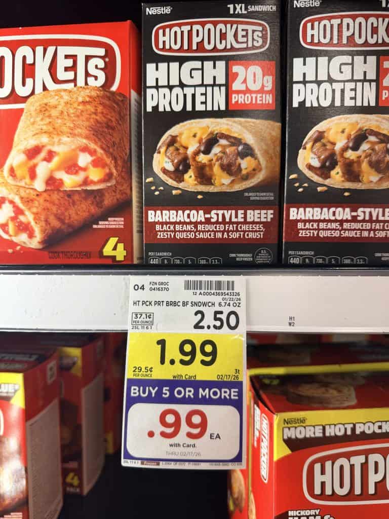 hot pocket high protein kroger shelf image (1)