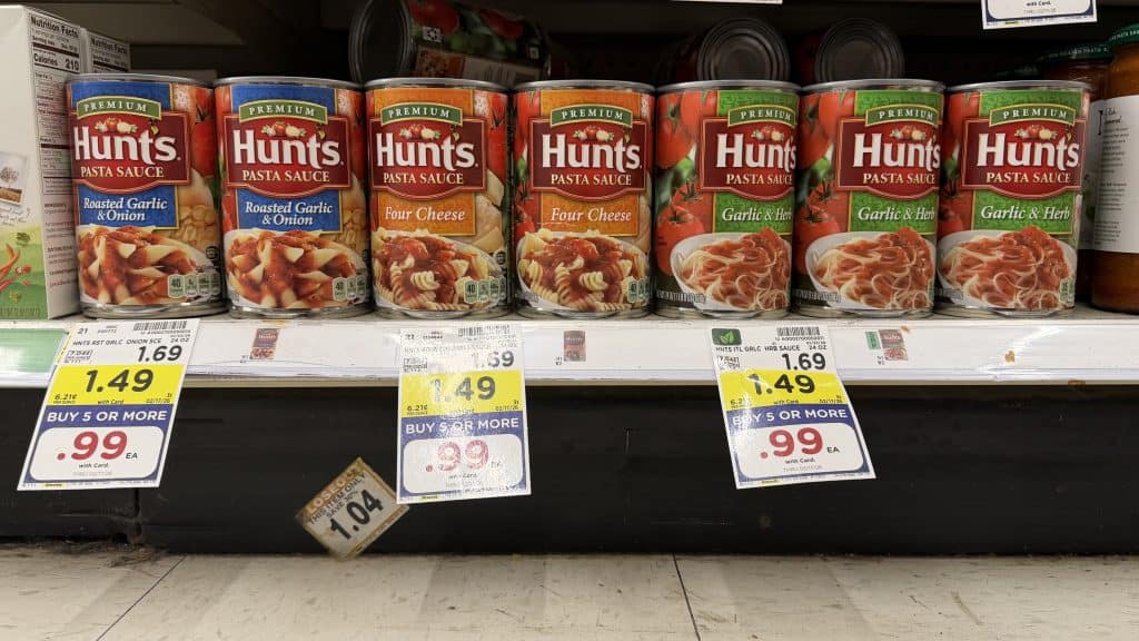 hunts pasta sauce kroger shelf image
