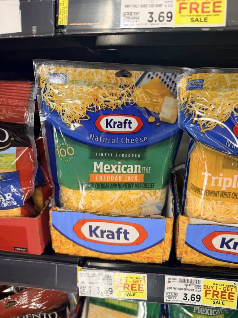 kraft shredded cheese kroger shelf image (3)