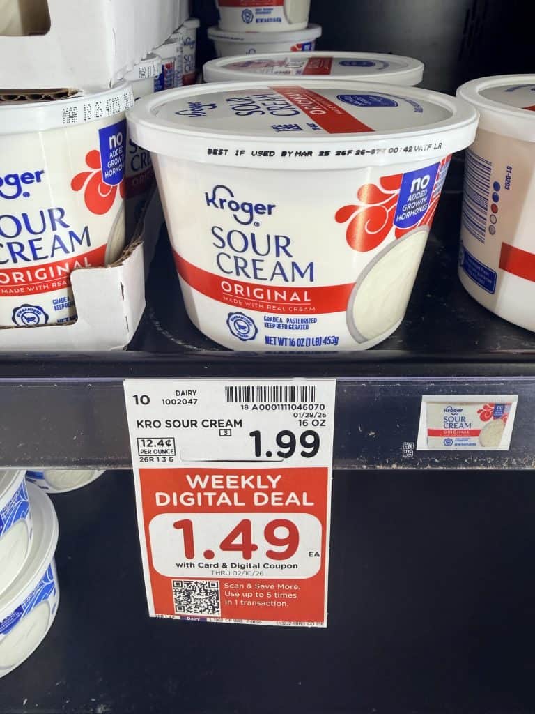 kroger cottage cheese, dips and sour cream kroger shelf image (1)
