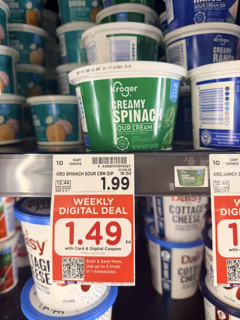 kroger cottage cheese, dips and sour cream kroger shelf image (1)