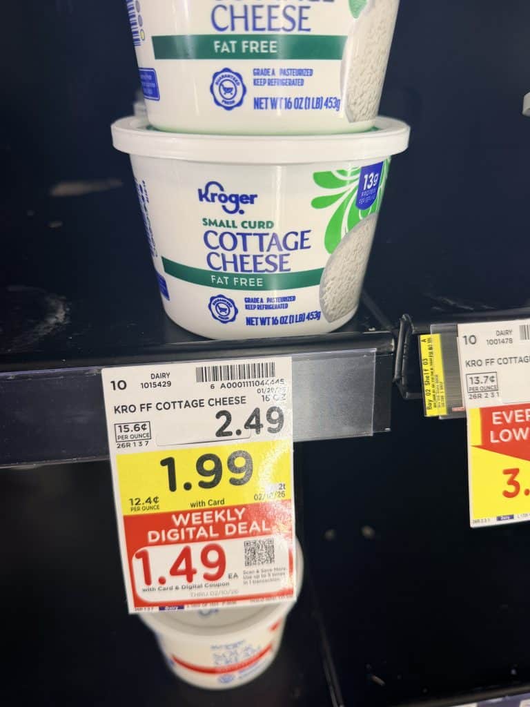 kroger cottage cheese, dips and sour cream kroger shelf image (1)